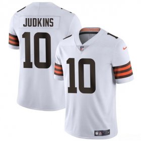 Cheap Men\'s Cleveland Browns #10 Quinshon Judkins White 2025 Vapor Limited Football Stitched Jersey