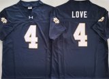 Cheap Men's Notre Dame Fighting Irish #4 Jeremiyah Love Navy 2025 F.U.S.E. Limited Stitched Jersey