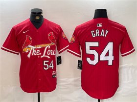 Wholesale Cheap Men\'s St. Louis Cardinals #54 Sonny Gray Red 2024 City Connect Stitched Baseball Jersey