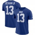 Wholesale Cheap Nike New York Giants #13 Odell Beckham Jr Player Pride 3.0 Name & Number Wordmark T-Shirt Royal