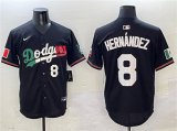 Cheap Men's Los Angeles Dodgers #8 Enrique Hernandez Black Mexico Flag Limited Stitched Baseball Jersey