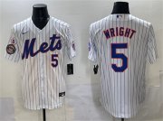 Men's New York Mets #5 David Wright White With Patch Stitched Baseball Jersey Cheap Wholesale