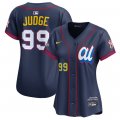 Cheap Women's American League #99 Aaron Judge Navy 2025 All-Star Edition Limited Stitched Baseball Jersey(Run Small)