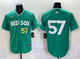 Men\'s Boston Red Sox #57 Greg Weissert Green 2025 City Connect Limited Stitched Baseball Jersey