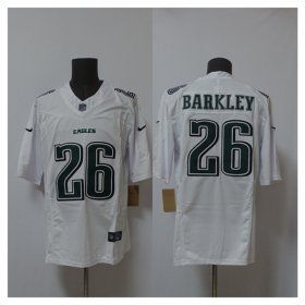 Men\'s Philadelphia Eagles #26 Saquon Barkley White 2024 F.U.S.E. Vapor Untouchable Limited Throwback Football Stitched Jersey Cheap Wholesale