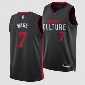 Men\'s Miami Heat #7 Kel\'el Were Black 2024 Draft City Edition Stitched Basketball Jersey