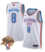 Men's Oklahoma City Thunder #8 Jalen Williams White 2025 Finals Association Edition Stitched Basketball Jersey Cheap