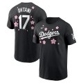 Cheap Men's Los Angeles Dodgers #17 Shohei Ohtani Black 2025 Tokyo Series Name & Number T-Shirt