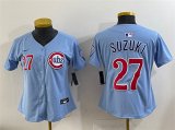 Youth Chicago Cubs #27 Seiya Suzuki Blue 2024-25 2nd Alternate Limited Stitched Baseball Jersey