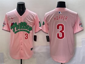 Cheap Men\'s Philadelphia Phillies #3 Bryce Harper Pink Phanatic Limited Stitched Jersey