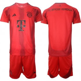 Cheap Men\'s Bayern Munich Custom 2024-25 Red Home Soccer Jersey Suit