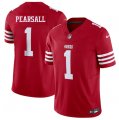 Men's San Francisco 49ers #1 Ricky Pearsall Red 2025 F.U.S.E. Vapor Untouchable Limited Football Stitched Jersey Cheap