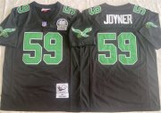 Cheap Men's Philadelphia Eagles #59 Seth Joyner Black Throwback Stitched Football Jersey