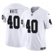 Cheap Men's Las Vegas Raiders #40 Devin White White 2025 F.U.S.E. Vapor Football Stitched Jersey