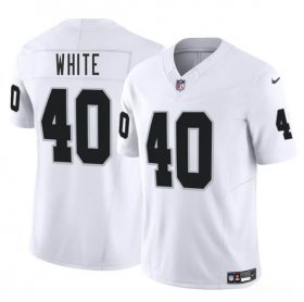 Cheap Men\'s Las Vegas Raiders #40 Devin White White 2025 F.U.S.E. Vapor Football Stitched Jersey