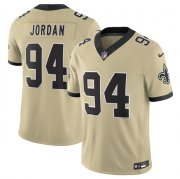 Cheap Men's New Orleans Saints #94 Cameron Jordan Gold 2025 F.U.S.E. Alternate Vapor Limited Football Stitched Jersey