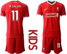 Wholesale Cheap Youth 2020-2021 club Liverpool home 11 red Soccer Jerseys