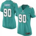 Wholesale Cheap Nike Dolphins #90 Charles Harris Aqua Green Team Color Women's Stitched NFL Elite Jersey