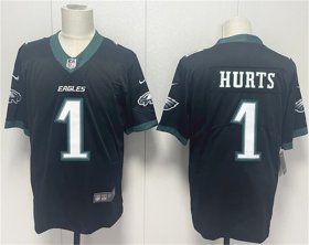 Men\'s Philadelphia Eagles #1 Jalen Hurts Black 2024 New Vapor Untouchable Limited Football Stitched Jersey Cheap Wholesale