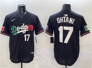 Cheap Men's Los Angeles Dodgers #17 Shohei Ohtani Black Mexico Flag Limited Stitched Baseball Jersey