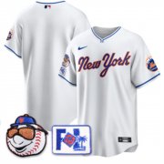 Cheap Men's New York Mets Blank White 2025 Spring Training Stitched Baseball Jersey