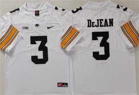Cheap Men\'s Iowa Hawkeyes #3 Cooper DeJean White Stitched Jersey