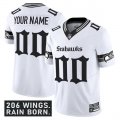Men's Seattle Seahawks Active Player Custom White 2025 F.U.S.E. 'Gothic Rain City Shadows Edition' Vapor Limited Stitched Jersey Cheap Wholesale