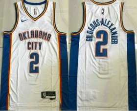 Men\'s Oklahoma City Thunder #2 Shai Gilgeous-Alexander White Icon Sponsor AU Jersey