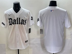 Men\'s Dallas Cowboys Blank White \'Gothic Lone Star Edition\' Limited Stitched Baseball Jersey