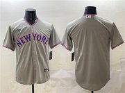 Cheap Men's New York Mets Team Big Logo Gray 2025 Limited Stitched Baseball Jersey