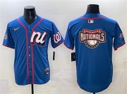 Men's National League Washington Nationals Team Big Logo Blue 2025 All-Star Edition Limited Stitched Baseball Jersey Cheap Wholesale