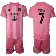 Cheap Men's Inter Miami CF #7 Jean Mota 25-26 Pink Home Soccer Jersey Suit