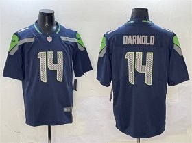 Men\'s Seattle Seahawks #14 Sam Darnold Navy 2025 Vapor Limited Football Stitched Jersey Cheap