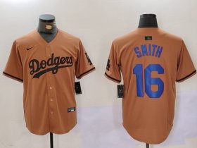 Cheap Men\'s Los Angeles Dodgers #16 Will Smith Olive Cool Base Limited Stitched Jersey