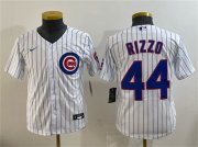 Youth Chicago Cubs #44 Anthony Rizzo White Cool Base Stitched Baseball Jersey Cheap Wholesale