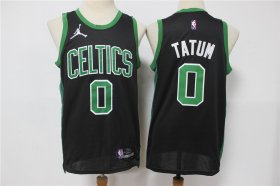 Wholesale Cheap Men\'s Boston Celtics #0 Jayson Tatum Black Jordan 75th Anniversary Diamond 2021 Stitched Jersey