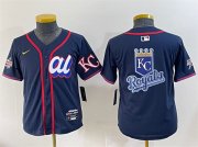 Cheap Women's American League Kansas City Royals Team Big Logo Navy 2025 All-Star Edition Limited Stitched Baseball Jersey(Run Small)