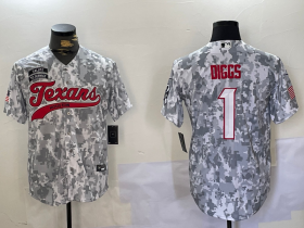 Cheap Men\'s Houston Texans #1 Stefon Diggs Arctic Camo 2024 Salute to Service Stitched Baseball Jersey
