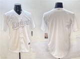 Men's Los Angeles Dodgers Blank White Cool Base Stitched Baseball Jersey Cheap