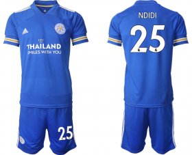 Wholesale Cheap Men 2020-2021 club Leicester City home 25 blue Soccer Jerseys