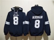 Men's Dallas Cowboys #8 Troy Aikman Navy Ageless Must-Have Lace-Up Pullover Hoodie Cheap