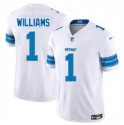 Cheap Men's Detroit Lions #1 Jameson Williams White 2025 F.U.S.E. Vapor Limited Football Stitched Jersey
