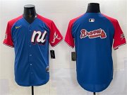 Men's National League Atlanta Braves Team Big Logo Blue Red Alternate 2025 All-Star Edition Limited Stitched Baseball Jersey Cheap Wholesale
