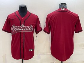 Wholesale Cheap Men\'s Arizona Cardinals Blank Red With Patch Cool Base Stitched Baseball Jersey
