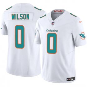 Cheap Men\'s Miami Dolphins #0 Zach Wilson White 2025 Draft F.U.S.E. Vapor Limited Football Stitched Jersey