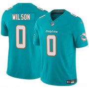 Cheap Men's Miami Dolphins #0 Zach Wilson Aqua 2025 Draft F.U.S.E. Vapor Limited Football Stitched Jersey
