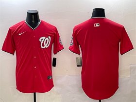 Cheap Men\'s Washington Nationals Blank Red Limited Stitched Baseball Jersey