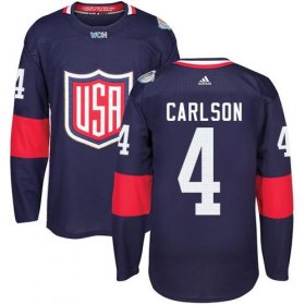 Wholesale Cheap Team USA #4 John Carlson Navy Blue 2016 World Cup Stitched NHL Jersey