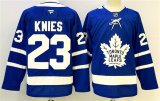 Cheap Men's Toronto Maple Leafs #23 Matthew Knies Blue 2024-25 Stitched Hockey Jersey