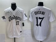 Men's Los Angeles Dodgers #17 Shohei Ohtani White 2025 LA Gothic Style With 2024 World Series Champions Patch Vapor Premier Limited Stitched Baseball Jersey Cheap Wholesale